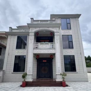 孝感 芝麻白石材别墅干挂案例展示