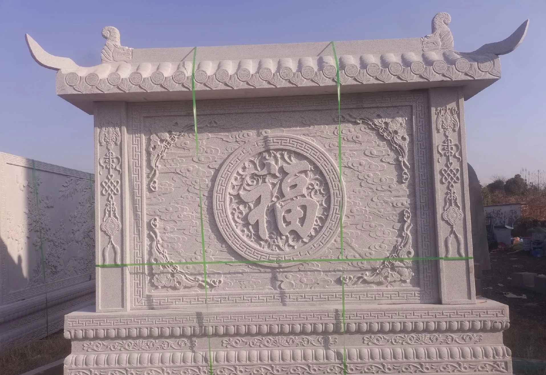 孝感 芝麻白花岗岩屏风，照壁，影壁