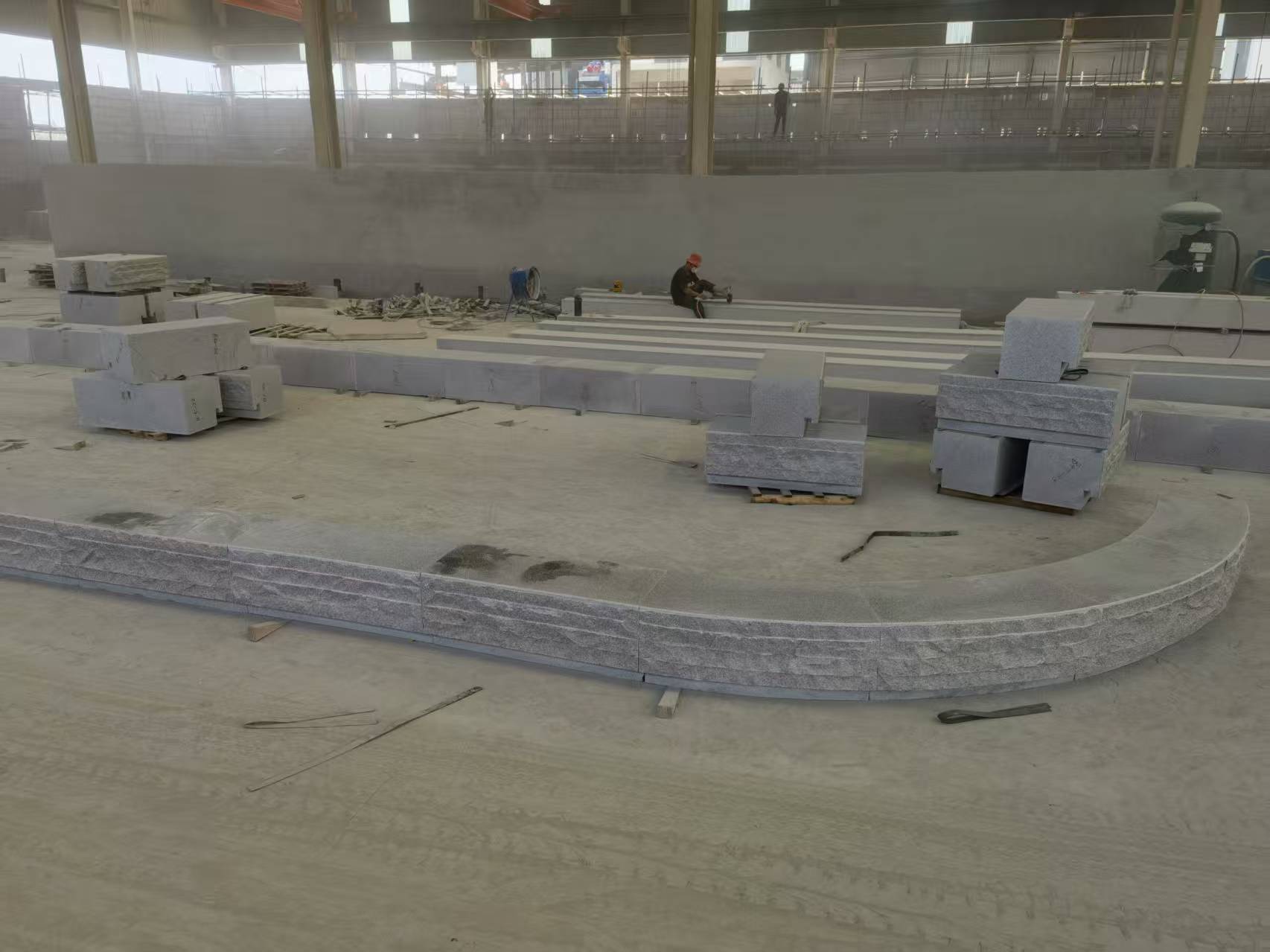 孝感 芝麻白整石坐凳（光面+自然面）